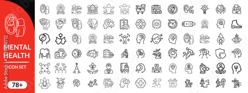 Bild auf Leinwand Mental health icon set