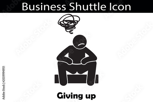 Fotografía Silhouette of a person giving up depicting stress and frustration