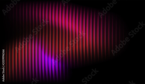 Abstract Vertical Lines with Glowing Neon Pink and Purple Light Effects on Black Background