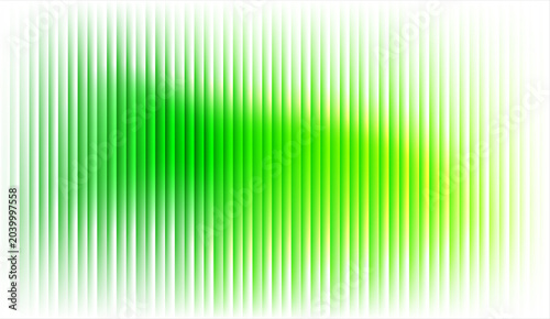 Abstract green light streak motion blur on white background minimal design