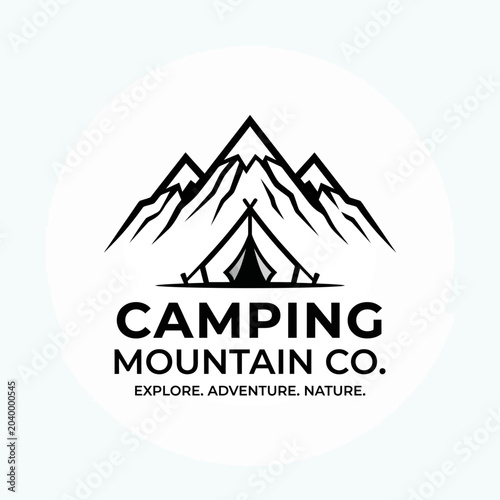 Photos Camping Mountain Company Logo Design.