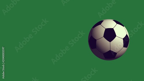 A green background with white border and soccer ball on screen flying through the air green screen animated chromakey background creative colorful composition illustration scene frame