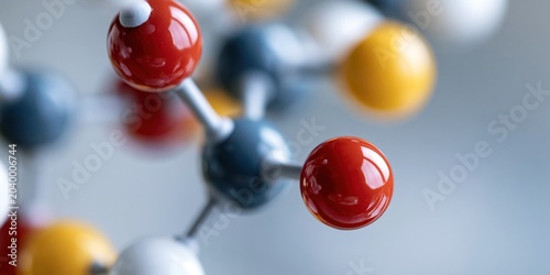 A visually striking 3D molecular structure showcasing vibrant atoms, illustrating the complexity of chemical bonds and the beauty of molecular science in a colorful display.