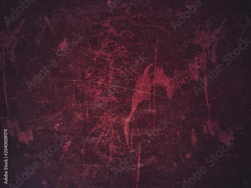Tableau sur toile Dark Maroon Red Grunge Texture with Scratched Pattern and Moody Abstract Surface