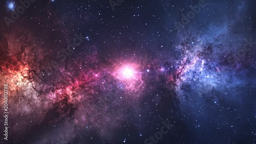 Vast colorful galaxy with stars and nebulae spanning space