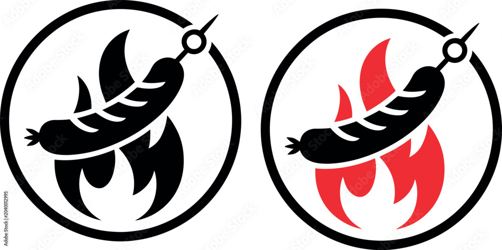 Fototapeta premium Black dart with flame and leaf design on circular target background