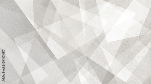 Bild auf Leinwand Geometric Abstract Pattern With Overlapping Shapes, Gray And White Tones