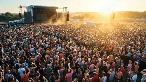 Crowd Enduring Summer Heat — Outdoor Music Festival