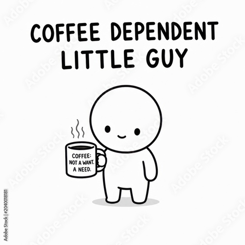 A tiny office survivor running on caffeine, deadlines, and pure exhaustion. Perfect for workers, students, and anyone feeling completely burnt out.