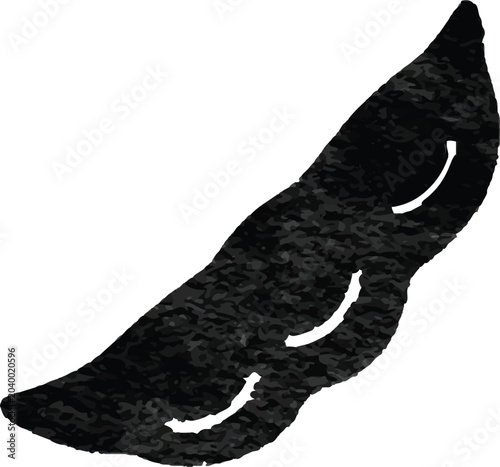 Watercolor edamame beans icon in black