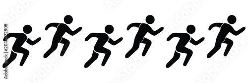 Quadro su tela A minimalist outline icon depicting a person running