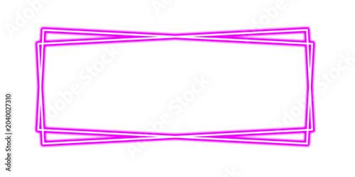 Tableau sur toile Magenta geometric frame with rectangular notches and white space keywords: magen