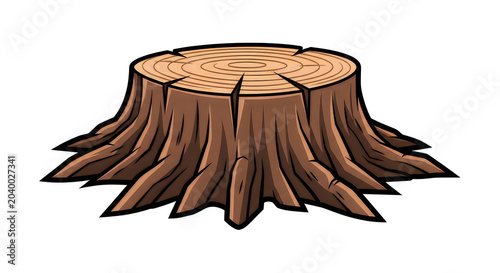 Cartoon tree stump illustration