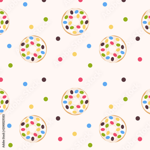 Photos Donut seamless pattern on light background