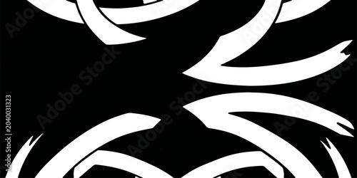 Foto Abstract white Celtic knot design with flowing lines on a black background, evoking a sense of ancient artistry and intricate pattern