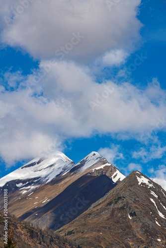 view at the Grossglockner mountain range in a distance from the Carinthia side