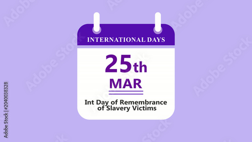 Fotografie Remembrance awareness calendar interface showing 25th March Day of Remembrance o