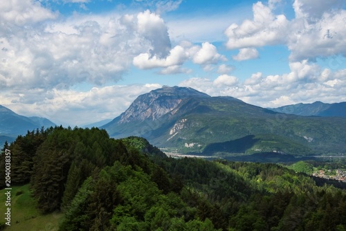 distant view of the landscape around the Carinthia city of Villach in Austria