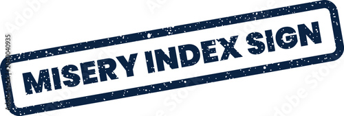 Canvas Print Distressed rectangular stamp icon displaying misery index sign in a bold and cla