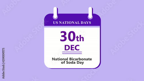 Foto Beverage celebration calendar interface showing 30th December National Bicarbona