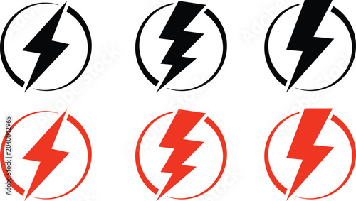 Fotografía lightning bolt icon set. Vector illustration.