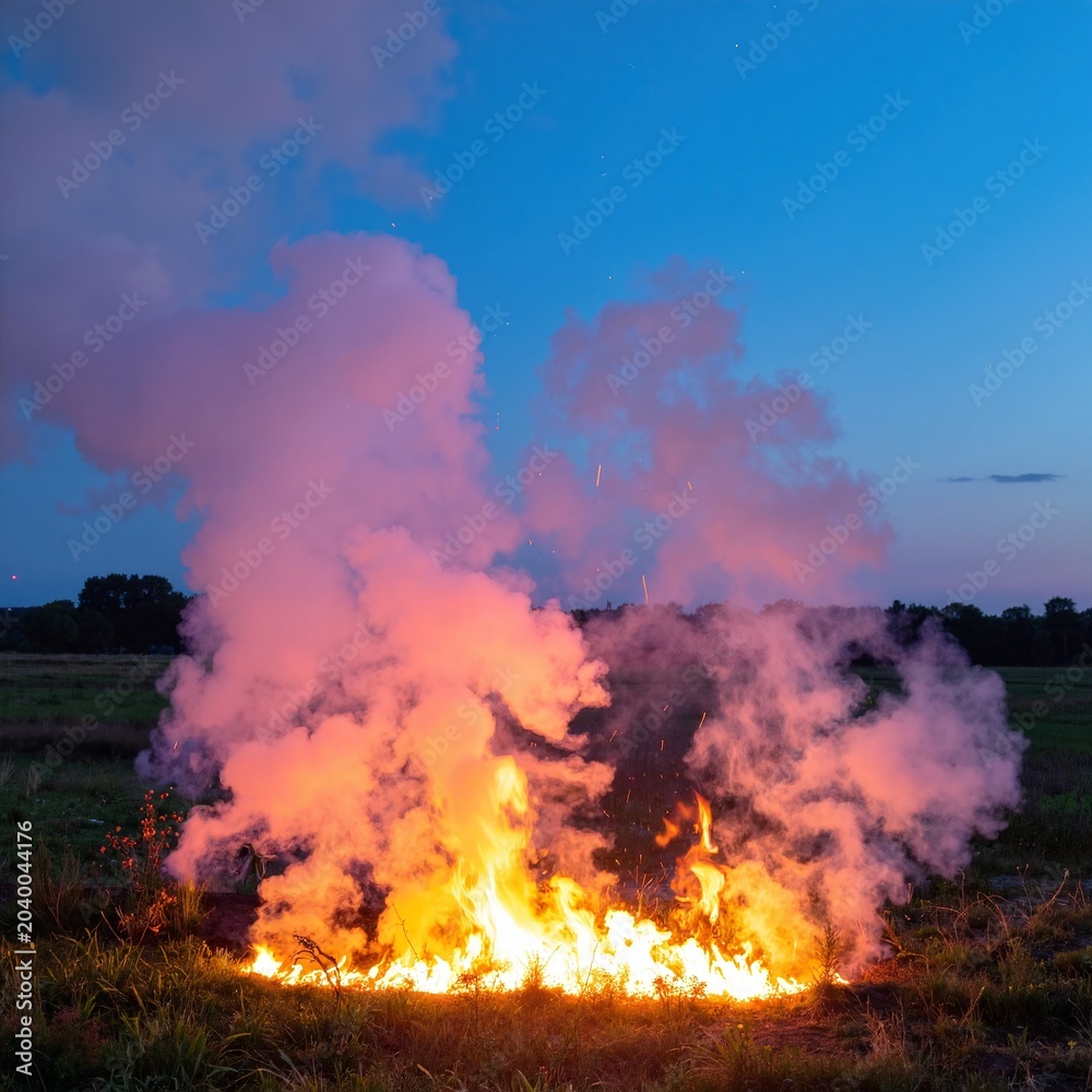 Fototapeta premium a fire in the grass