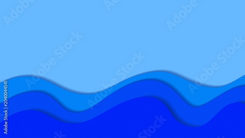 abstract blue papercut waves background