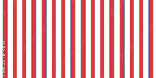 Foto Seamless vertical stripe pattern featuring red bands, navy accents and light bac