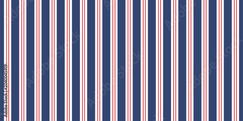 Quadro su tela Seamless vertical stripe pattern with navy blue background, white bands and thin