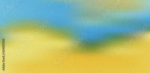 Serene blue and vibrant yellow color transition with soft green hues and a distinct grainy texture effect
