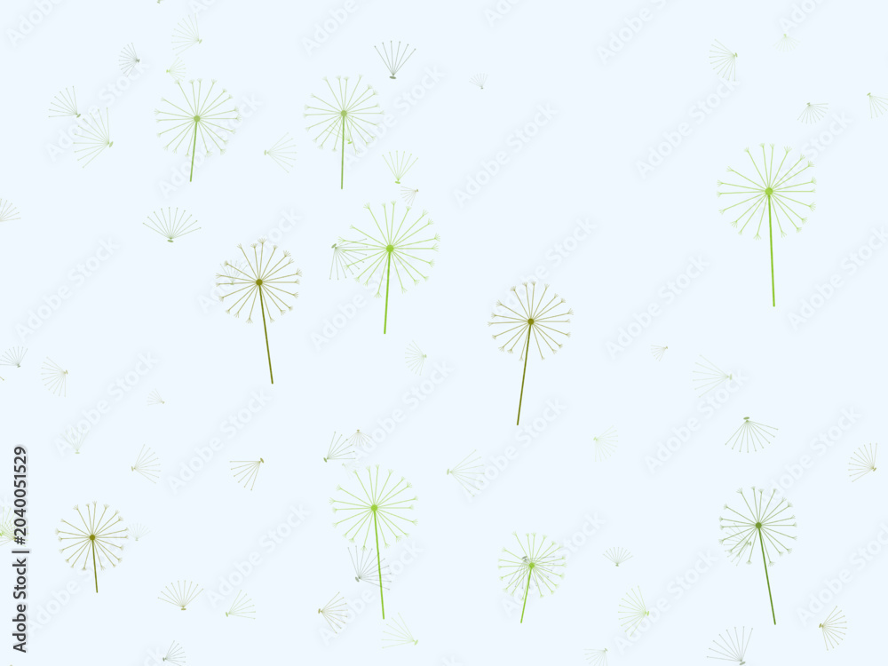 Obraz premium Delicate Dandelion Wishes Breeze Vector Design