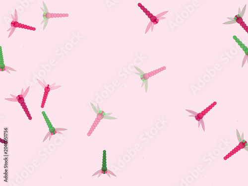 Canvastavla Bold Colorful Dragonflies Garden Insect Pattern