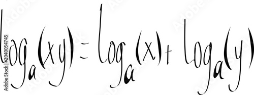 Tableau sur toile Logarithm Product Rule Showing Log Base a of xy Equals Sum of Individual Logarit