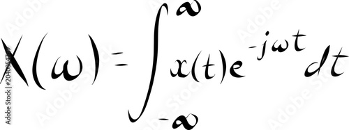 Fourier Transform Equation Showing Integral of Signal Times Complex Exponential in Clean Mathematical Typography