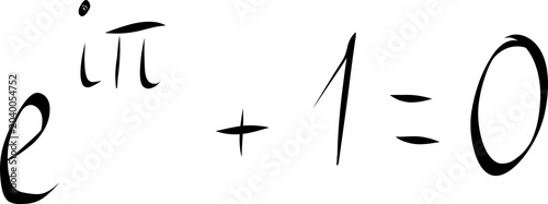 Euler’s Identity Equation Showing e to the iπ Plus One Equals Zero in Clean Mathematical Typography
