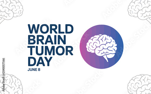 World Brain Tumor Awareness Day Graphic Design With Brain Illustration