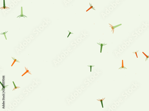 Bild auf Leinwand Scattered Dragonflies Delicate Wing Summer Design