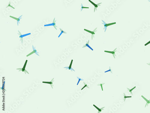 Foto Bold Colorful Dragonflies Garden Insect Pattern