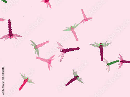 Cuadro en lienzo Iridescent Dragonfly Wings Garden Insect Background