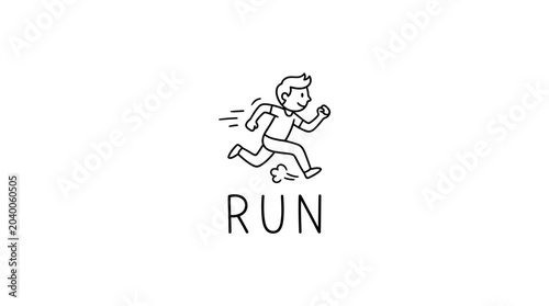 Man Running in Motion Fast Pace.