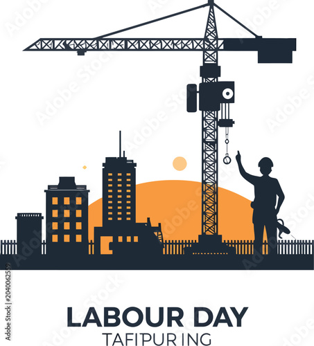 Photos Labour Day Construction Tribute — Industrial Illustration Representing Workers’