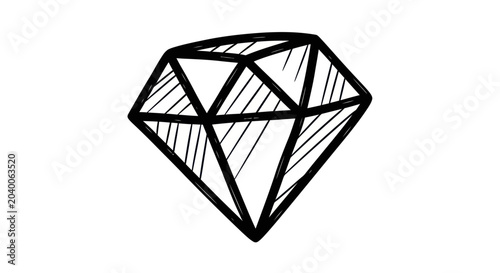 Hand Drawn Diamond Sketch Vector