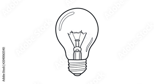 Foto Light Bulb Outline Vector Illustration