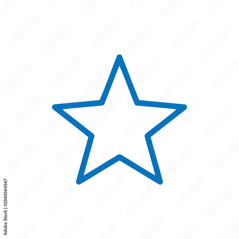 Obraz premium Blue outline star icon, signifying excellence, rating, achievement, and quality standards