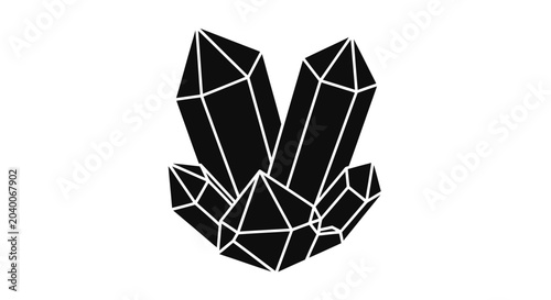 Bild auf Leinwand Crystal Cluster Vector Illustration