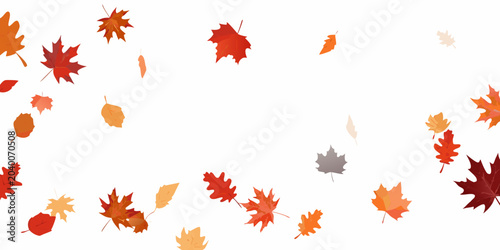 Fotografie Falling Maple Leaves Pattern With Transparent Background