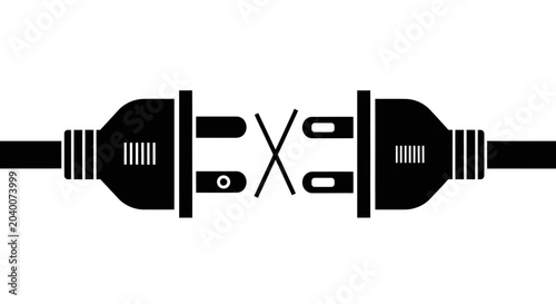 Obraz na płótnie Disconnected Electrical Plugs Vector Illustration