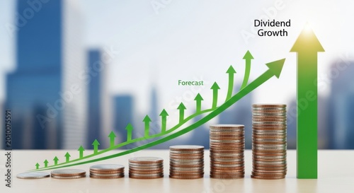 Investment growth forecast dividend increase business environment financial analysis city skyline economic insights