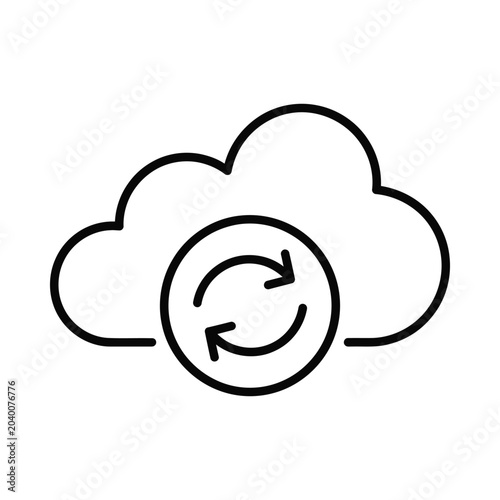 Cloud Computing Sync Icon Vector Illustration