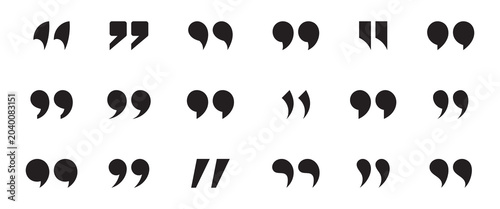 Canvas Print Quote mark icon set